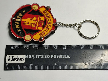 AMM68 STUNNING VINTAGE KEYCHAIN KEYRING CUSTOM MADE WOODEN MANCHESTER (JF068)