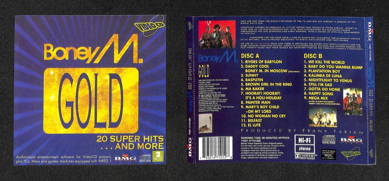 Boney M. 20 Super Hits & More 1993 Hong Kong 2x VCD Video cd FCS7986