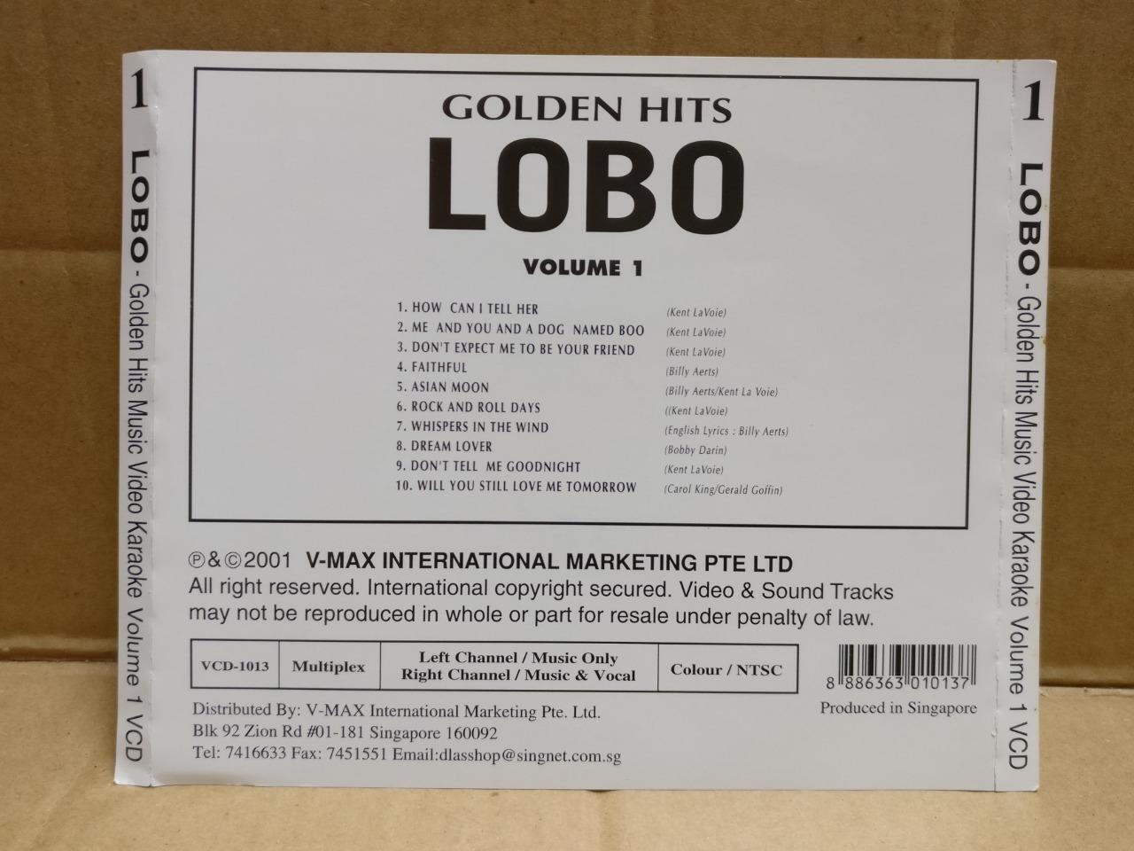 LOBO Vol.1 & 2 MV Karaoke 2001 Rare Singapore English Video 2x VCD FCS10033