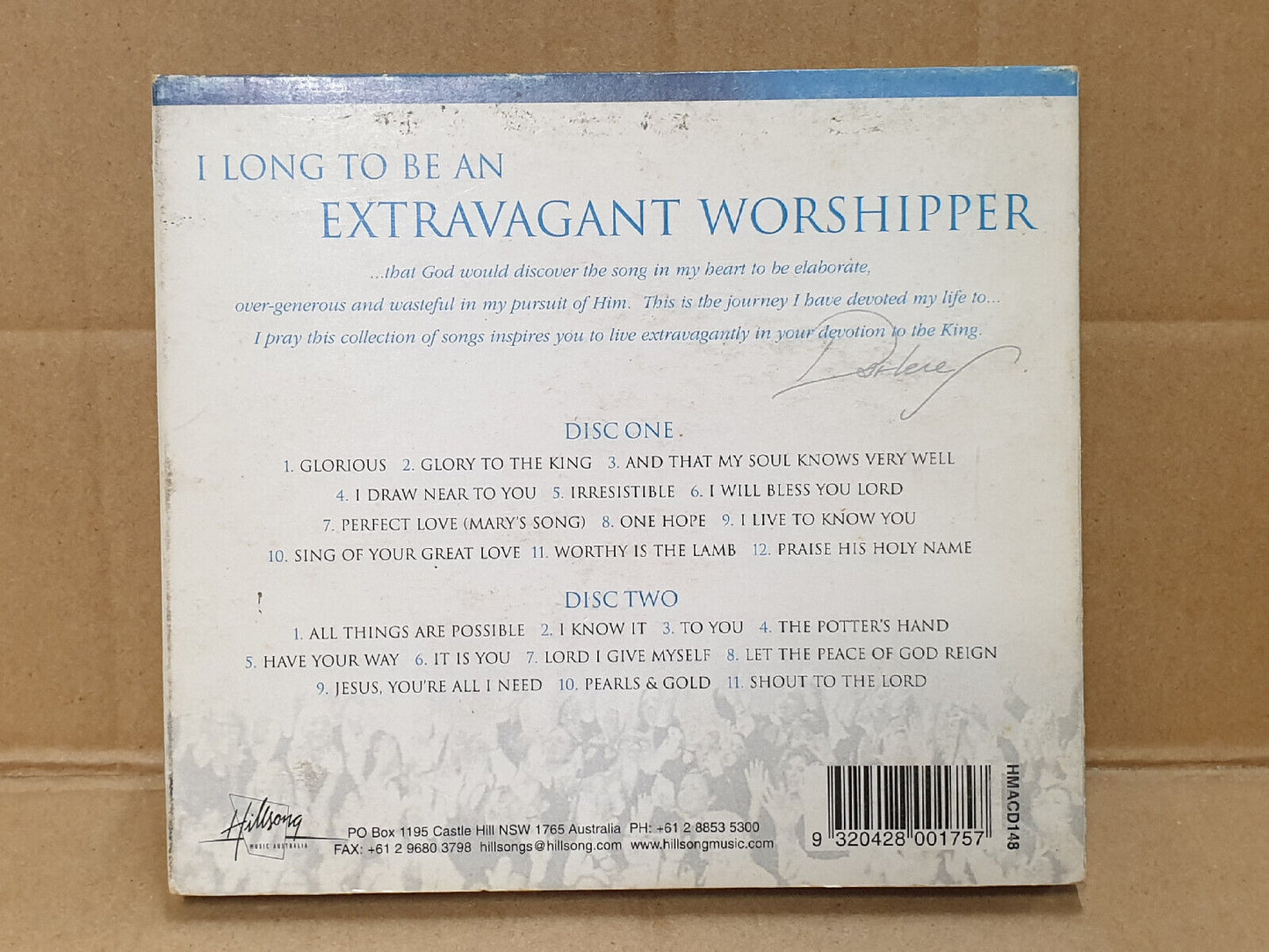 Extravagant Worship Songs of Darlene Zschech Australia 2001 English CD (FCB2530)