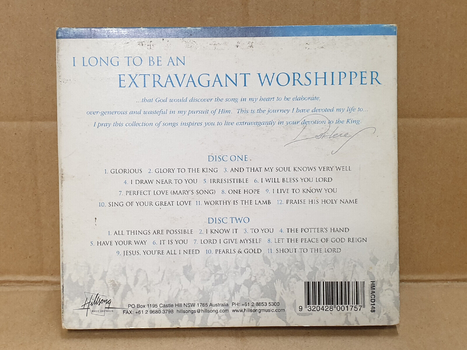 Extravagant Worship Songs of Darlene Zschech Australia 2001 English CD (FCB2530)