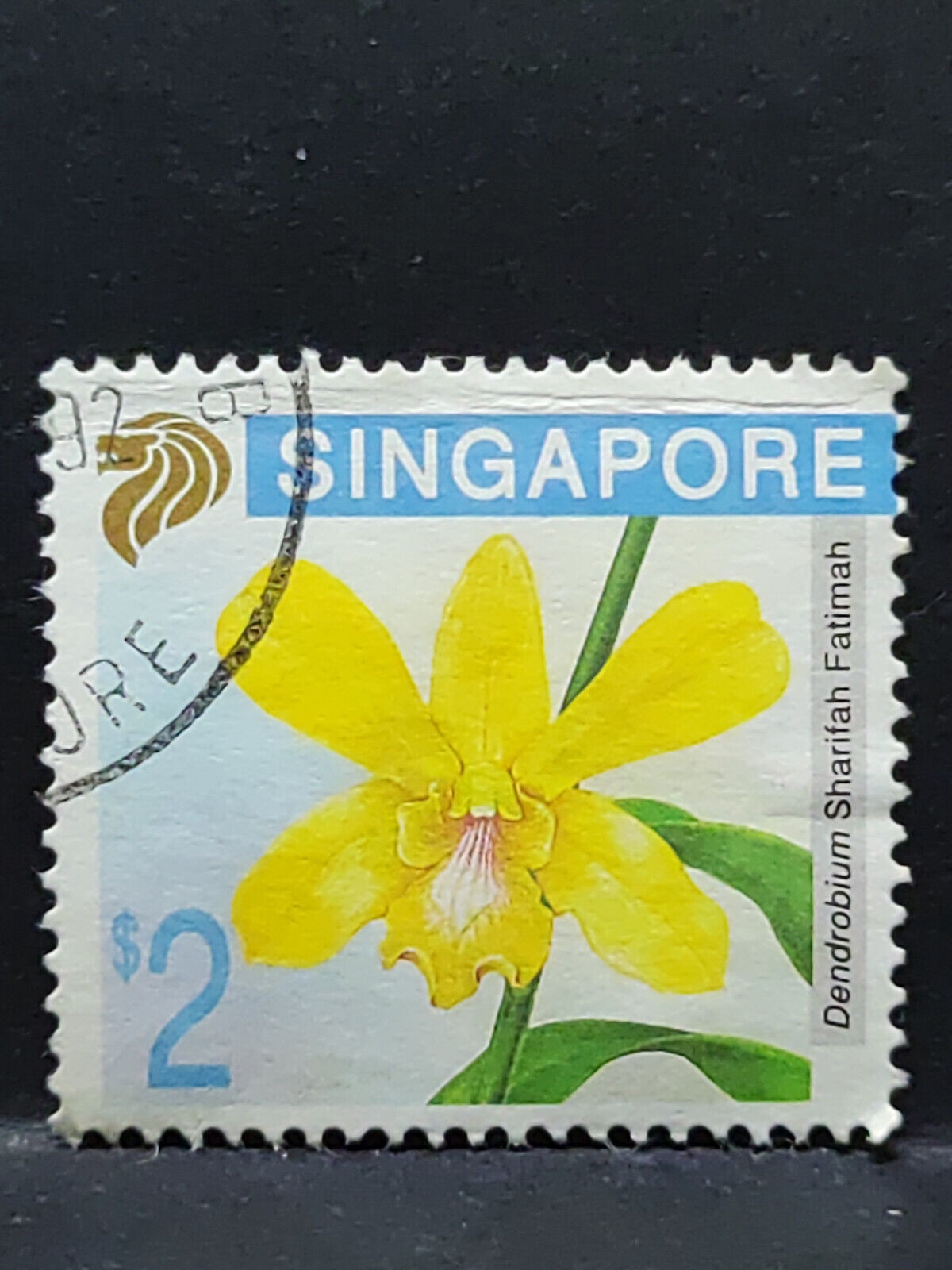 AMM68 Singapore Orchid Flower 2 Dollars Used Stamp (SA030)