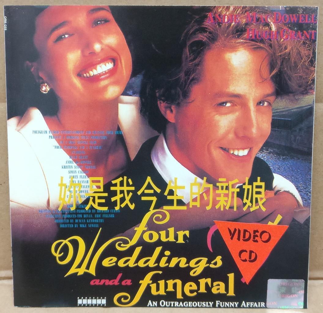 Comedy Movie 4 Weddings and a Funeral Hugh Grant Ch Sub Video CD 2x VCD FCS9397