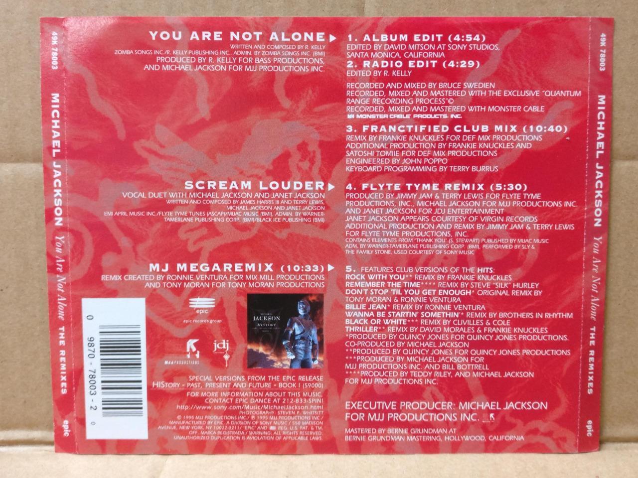 Michael Jackson MJ You Are Not Alone 1995 USA CD FCS9490