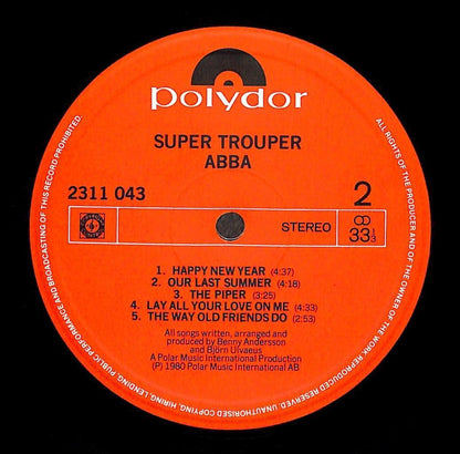 ABBA Super Trouper 1980 Polydor Rare Singapore Malaysia English LP ELP2370