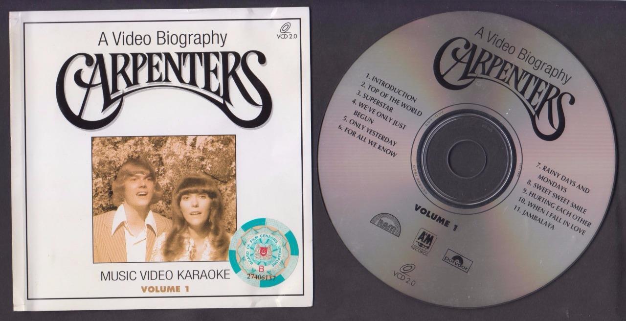 Carpenters Video Biography MV Karaoke Vol.1 Polydor Rare Singapore VCD FCS7013