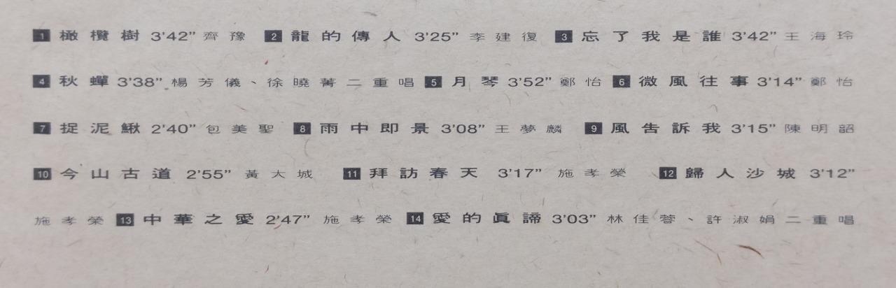 Taiwan Chinese Folk Songs 民歌集 (1 & 2) Chyi Yu 齐豫 郑怡 王梦麟 施孝荣 1992 2x CD FCS9394