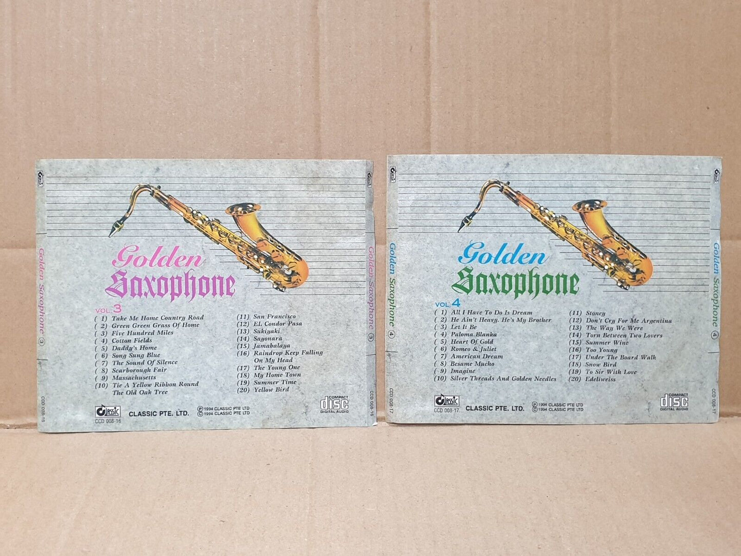 Golden Saxophone Instrumental Music English Oldies 10x CD Lot Of 10 (FCS10317) H