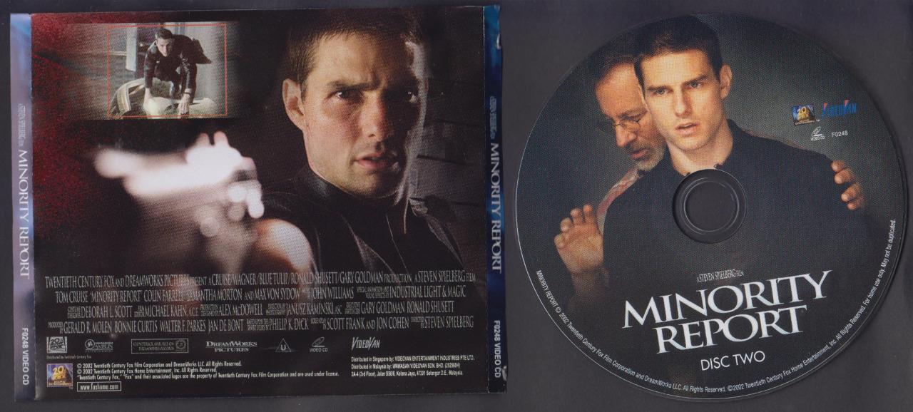 Movie Minority Report Tom Cruise Mega Rare Singapore Video CD 3x VCD FCS6542/3