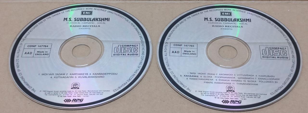 India Bollywood Rare M.S. Subbulakshmi Radio Recitals EMI England 2x CD FCS9135