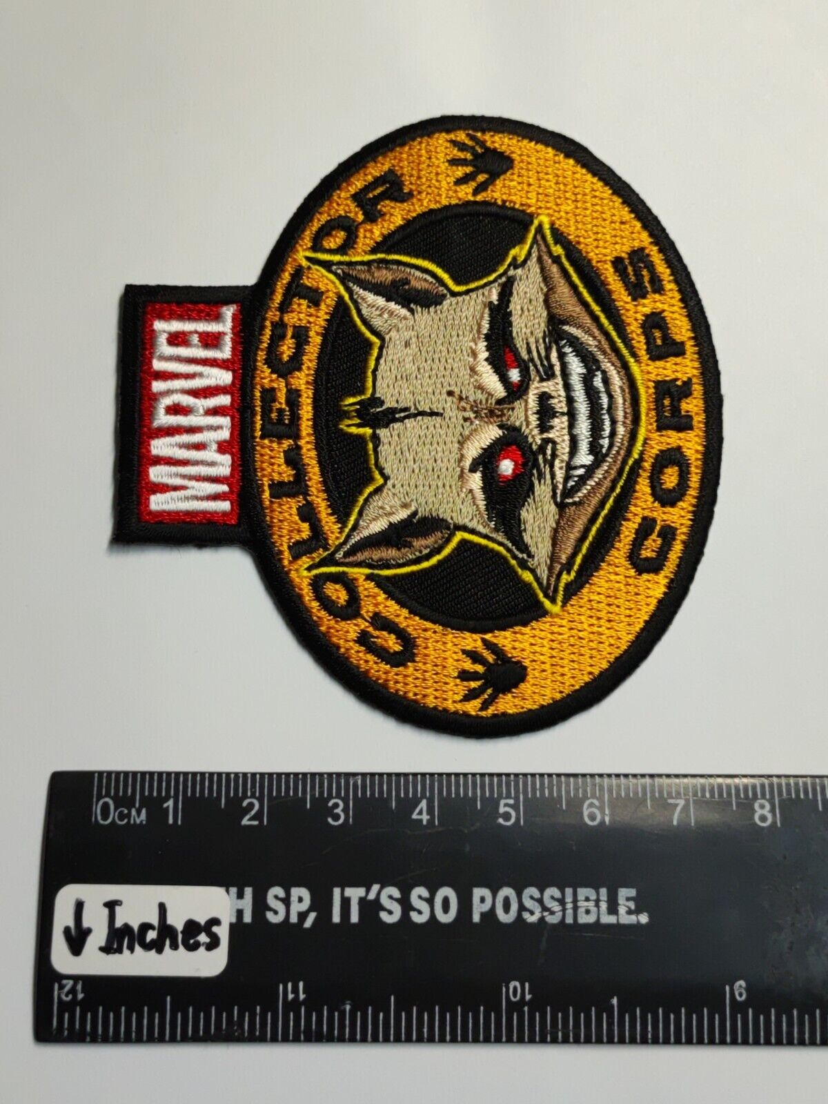 AMM68 MARVEL FUNKO ROCKET RACCOON COLLECTOR CORPS SEWING CLOTH BADGE (JF040)