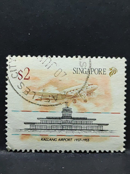 AMM68 Singapore Kallang Airport 2 Dollars Used Stamp (SA039)