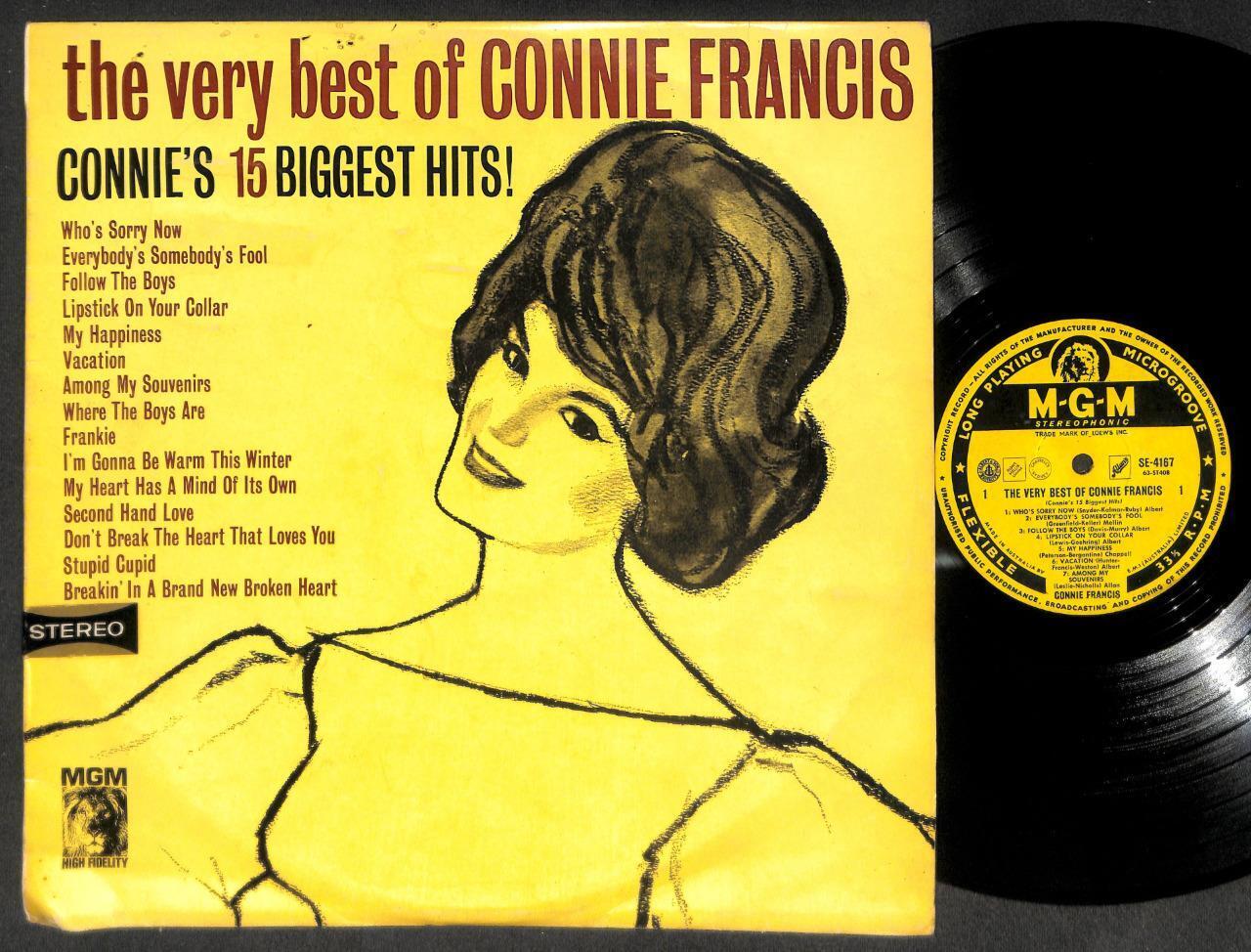 The Best Of Connie Francis Mega Rare Cover & MGM Label Australia 12"  LP ELP2293