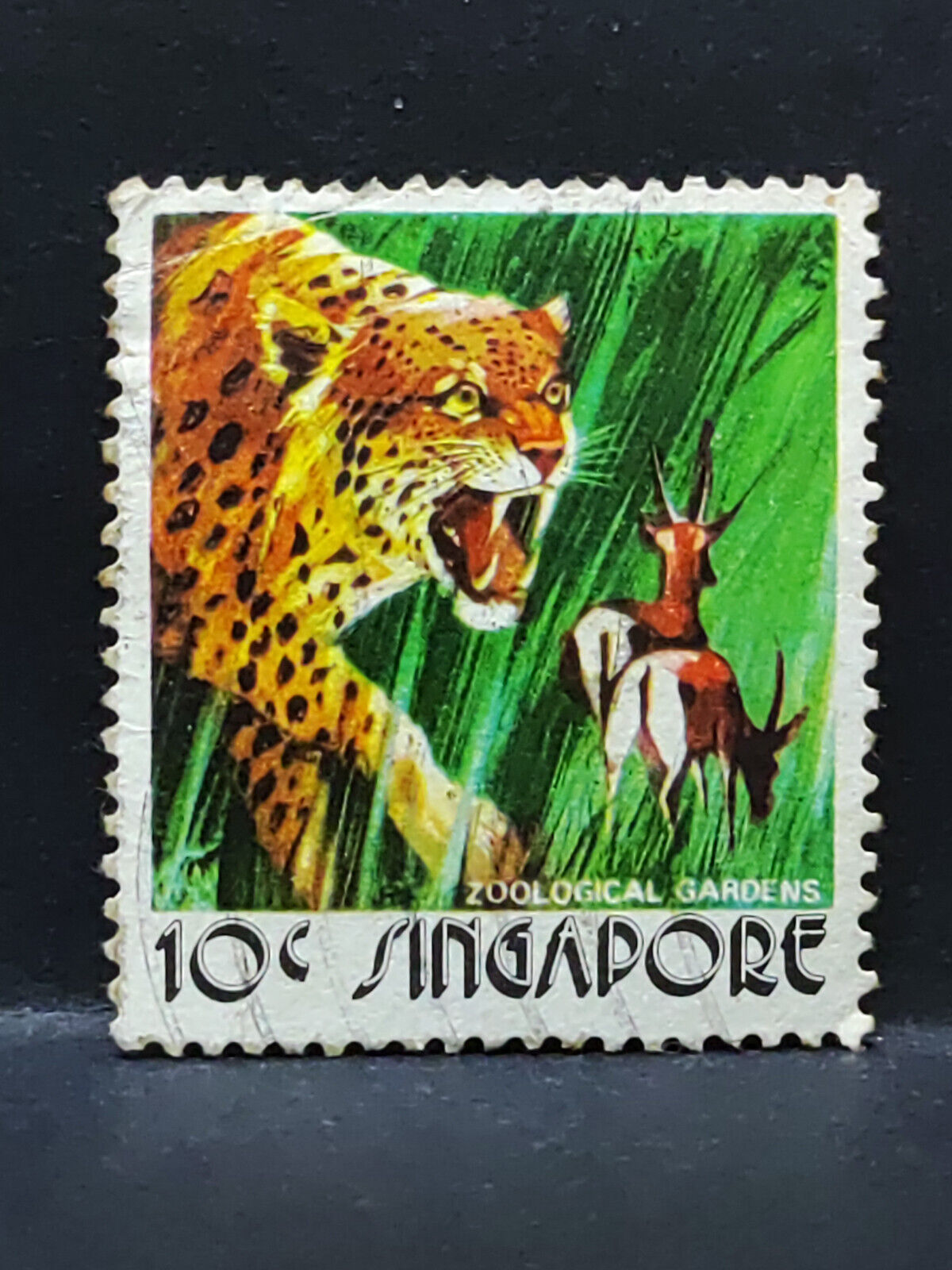 AMM68 Singapore Tiger and Deer 10 cents Used Stamp (SA018)