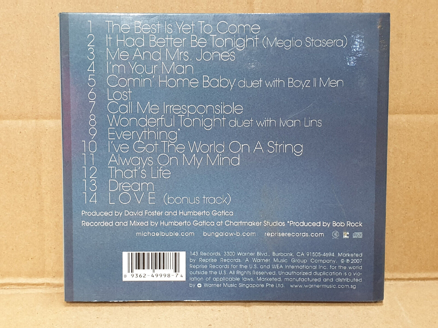 Michael Buble Call Me Irresponsible LOVE 2007 English Singapore CD (FCB2533)