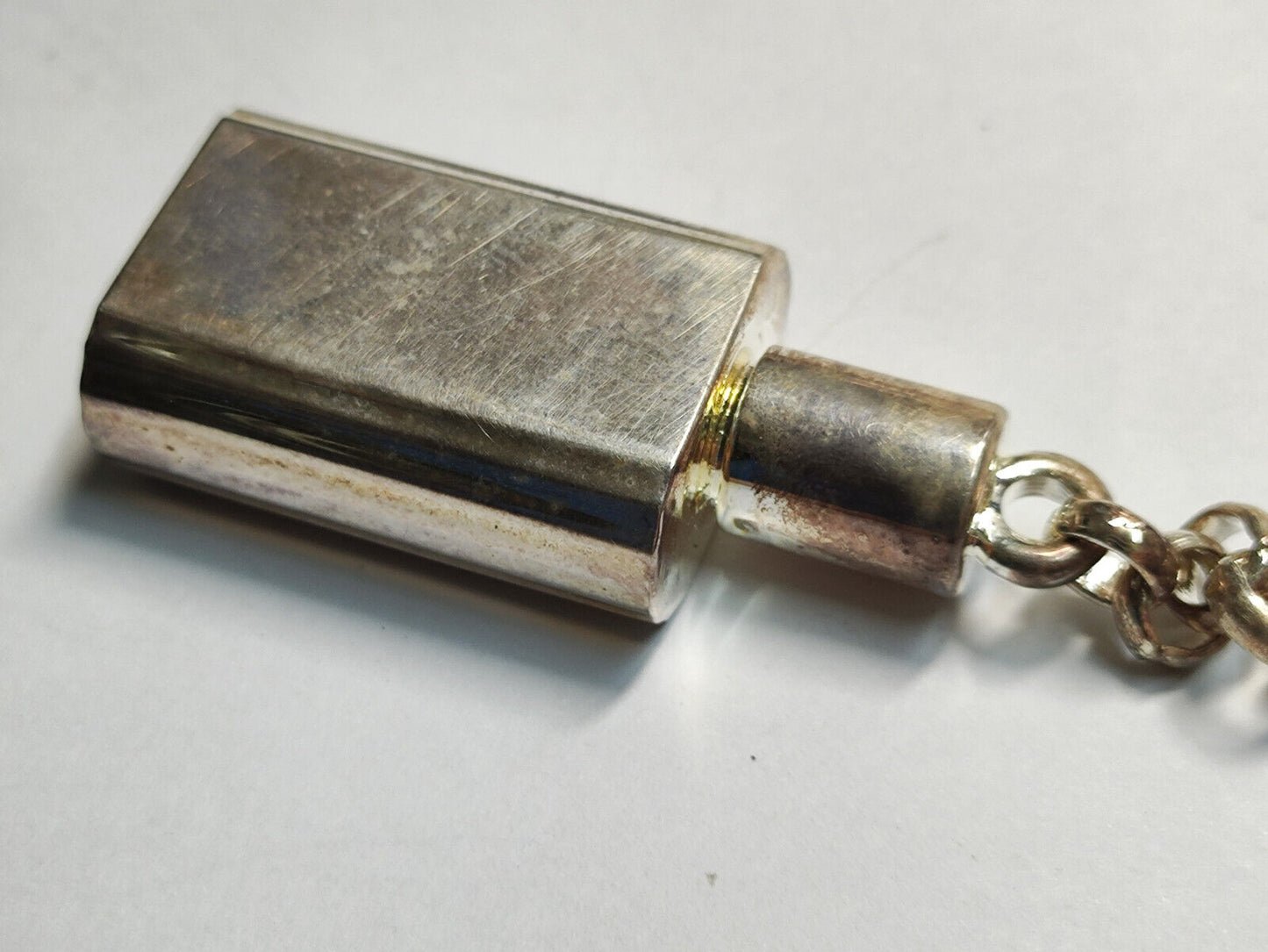 AMM68 VINTAGE HEAVY KEYCHAIN KEYRING DAVIDOFF COOL WATER BOTTLE METAL (JF082)