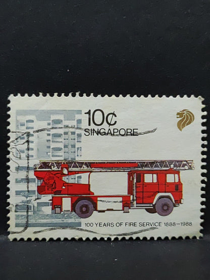 AMM68 Singapore 100 Years of Fire Service 10 cents Used Stamp (SA038)