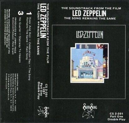 Led Zeppelin The Song Remains The Same OST Pt.1 1976 WEA USA Cassette CS430