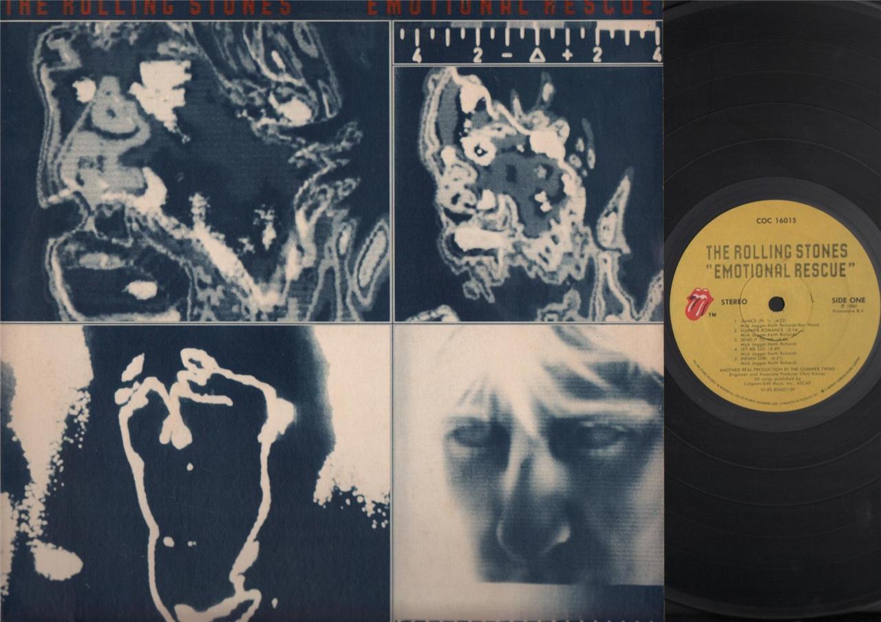 The Rolling Stones Emotional Rescue 1980 with Folded Poster USA 12" LP ELP1813