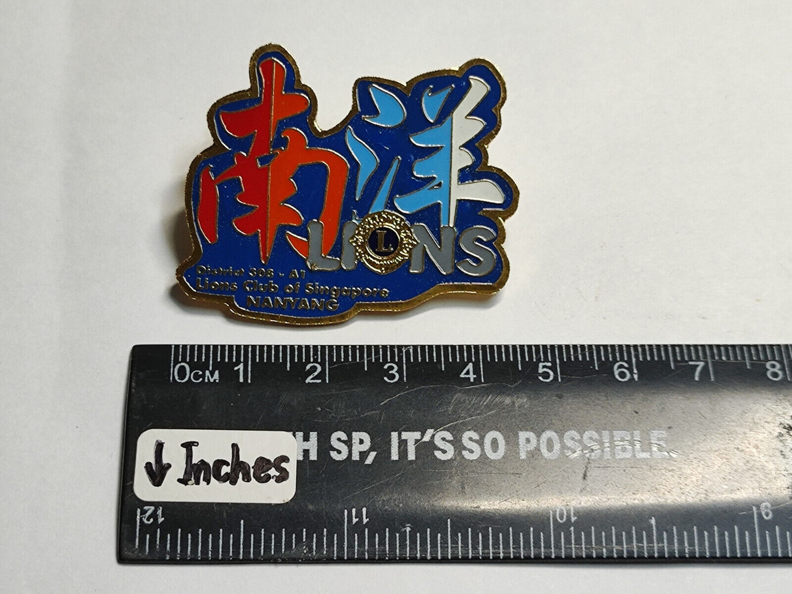 AMM68 PIN BADGE SINGAPORE LIONS CLUB NANYANG (JF100)