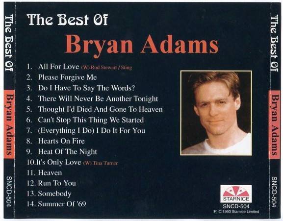 Mega Rare Bryan Adams On Cover Singapore CD FCS5243