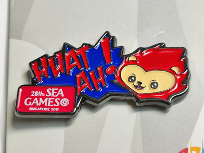 AMM68 PIN BADGE SINGAPORE 28TH SEA GAMES 2015 HUAT AH (JF138)