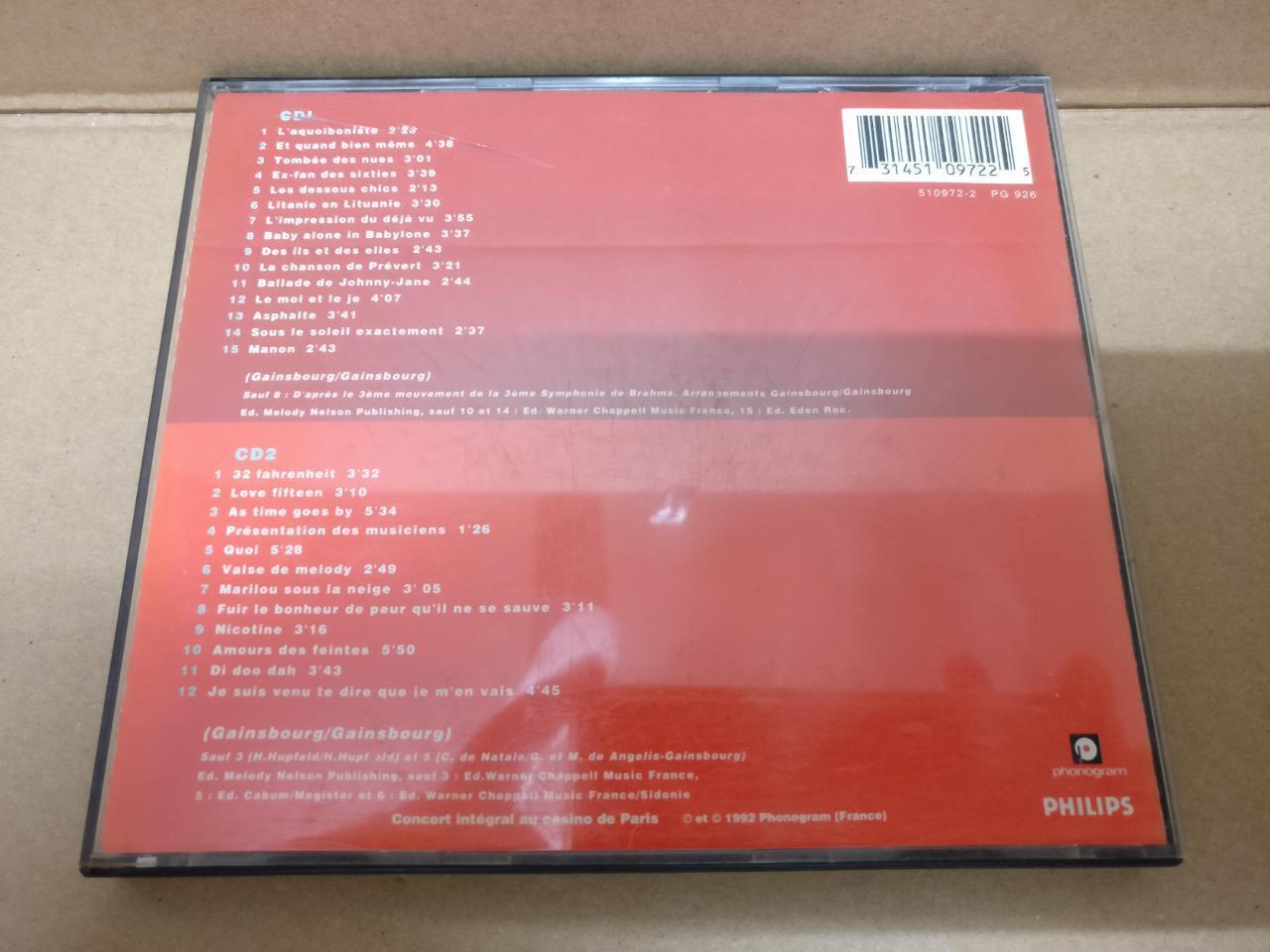 Jane Birkin Concert 1992 France 2x CD FCB734A