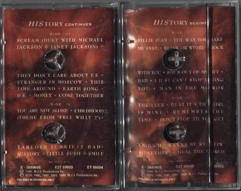 Mega Rare Michael Jackson History 1995 Epic Indonesia Only 2x Cassette CS819