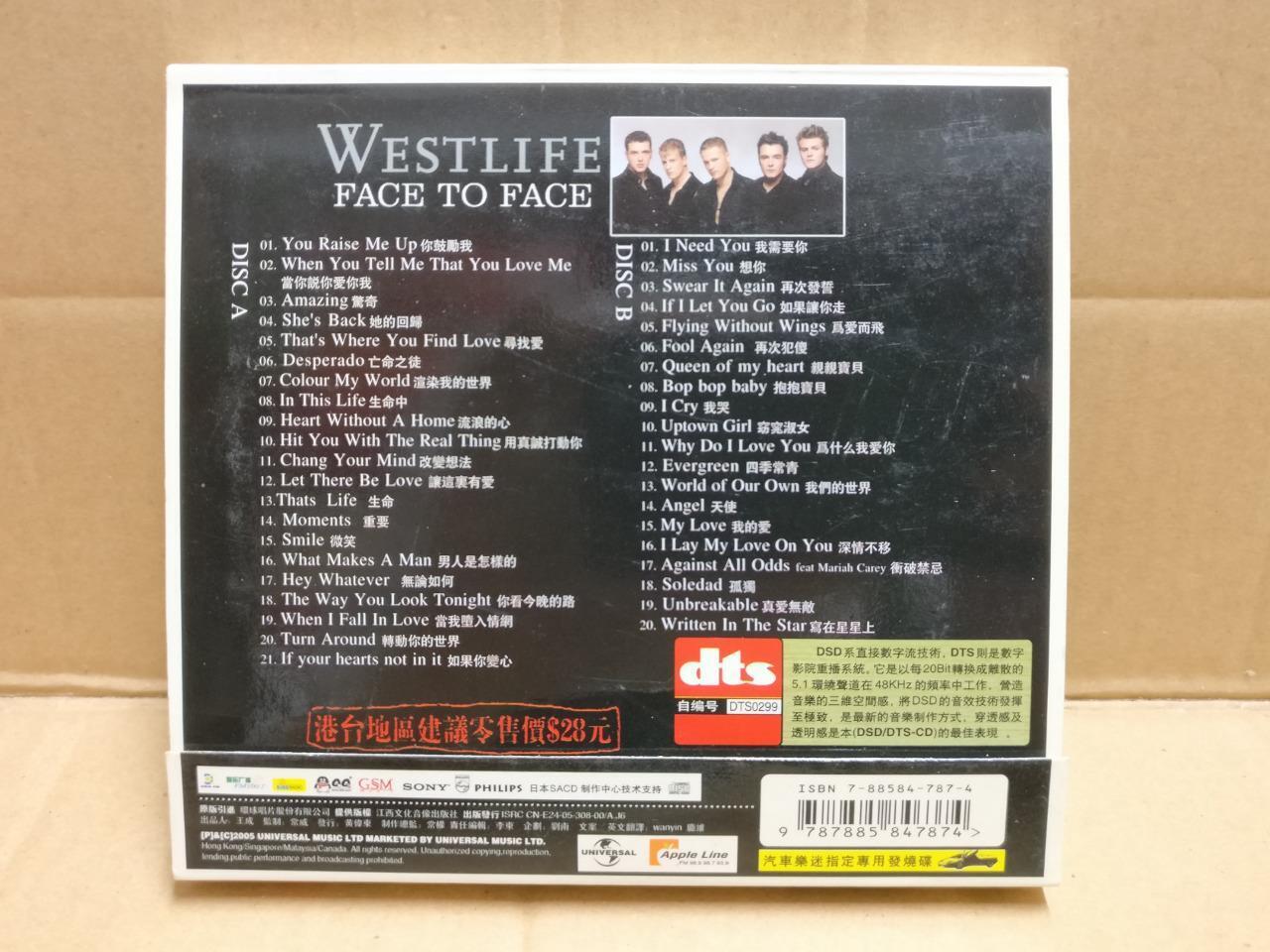 Westlife Face To Face FOR CAR DSD 2005 Singapore English 2x CD FCB2273