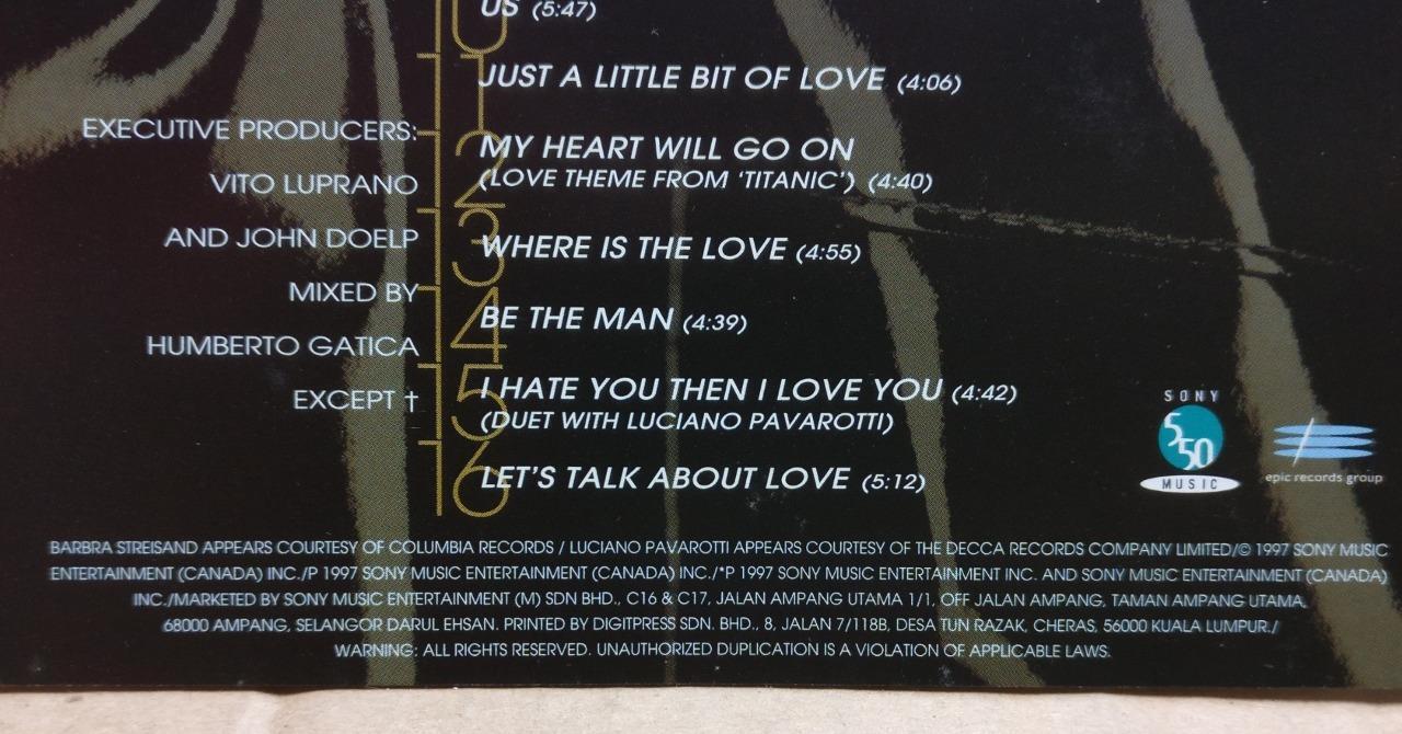 Celine Dion Let's Talk About Love 1997 Rare Malaysia English CD FCS9895