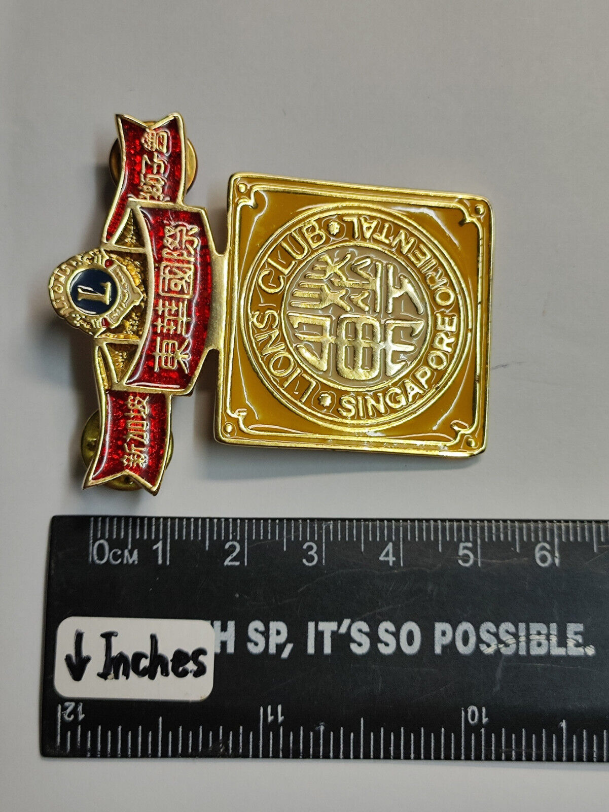 AMM68 PIN BADGE SINGAPORE ORIENTAL LIONS CLUB (JF097)