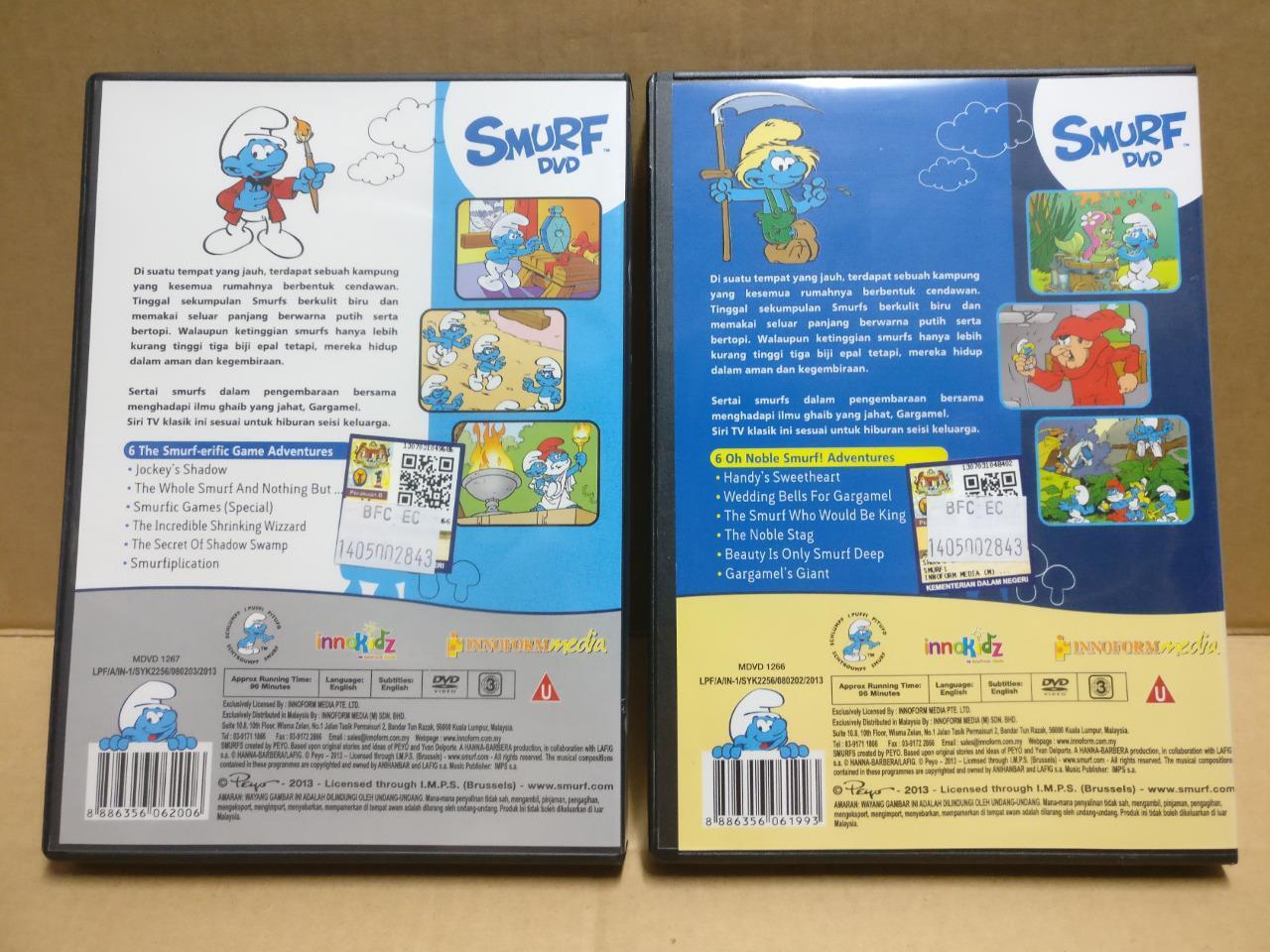 The SMURFS Cartoon Animation Series Rare Malaysia Edition English 6x DVD FCB1794