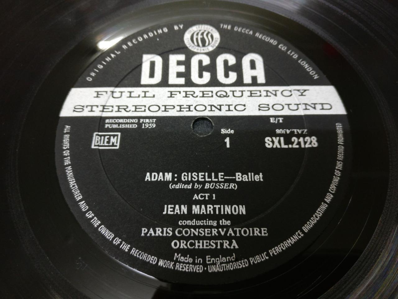 Adam Giselle Paris Conservatoire Orchestra Ballerina Decca SXL 2128 LP ELP2250