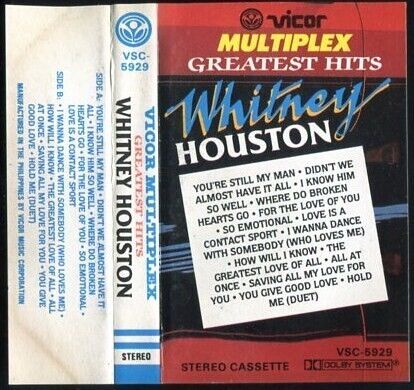 Whitney Houston Greatest Hits Rare Philippines Cassette w/ Lyrics Booklet CS070