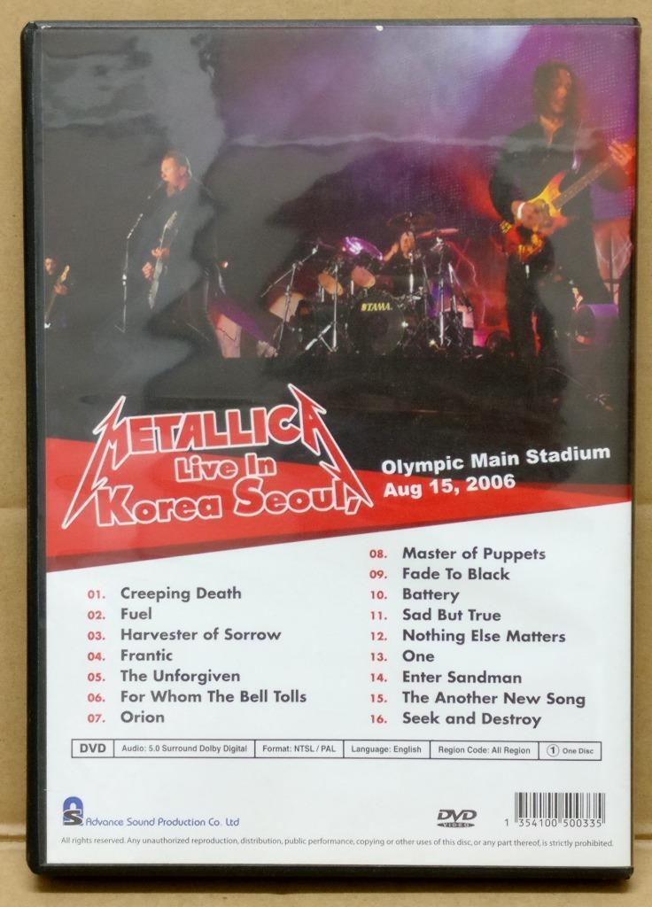 Metallica Heavy Metal Band Korea Concert 2006 Mega Rare Malaysia DVD FCBL082