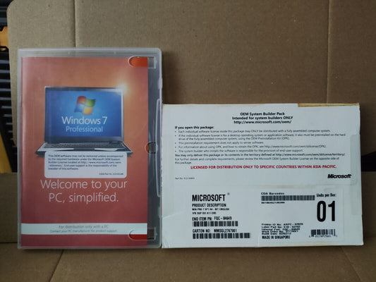 Windows 7 Professional Service Pack 1 x64 Full English DVD Microsoft (SW002)