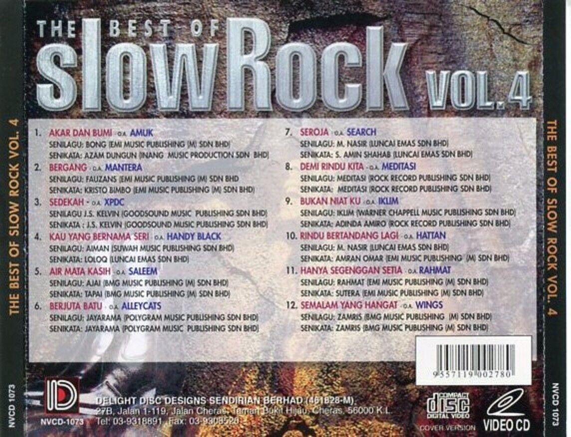 Malaysia Malay The Best Of Slow Rock Vol.4 Alleycats SEARCH WINGS VCD FCS1461