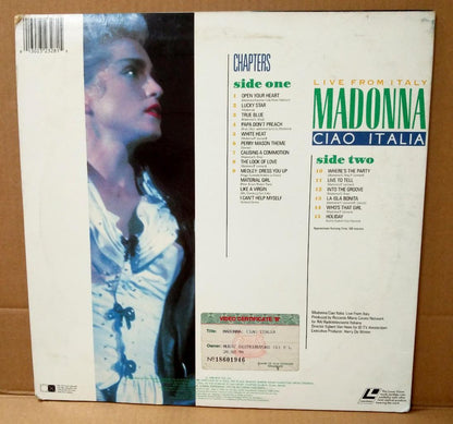 Madonna Ciao Italia Live With Singapore Censor Sticker Laserdisc LD LD1122