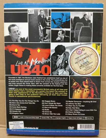 UB40 Live At Montreux Concert Mega Rare Malaysia DVD FCBL084