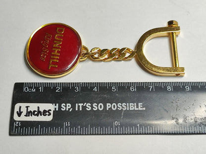 AMM68 VINTAGE HEAVY KEYCHAIN KEYRING GOLD TONE DUNHILL KING SIZE (JF085)