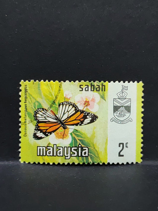 AMM68 Malaysia Sabah Butterfly 2 cents Used Stamp (SA060)