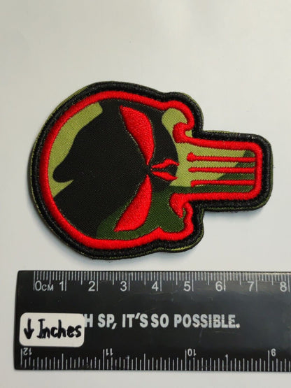 AMM68 PUNISHER SKULL EMBROIDERED IRON ON SEWING CLOTH PATCH BADGE (JF045)