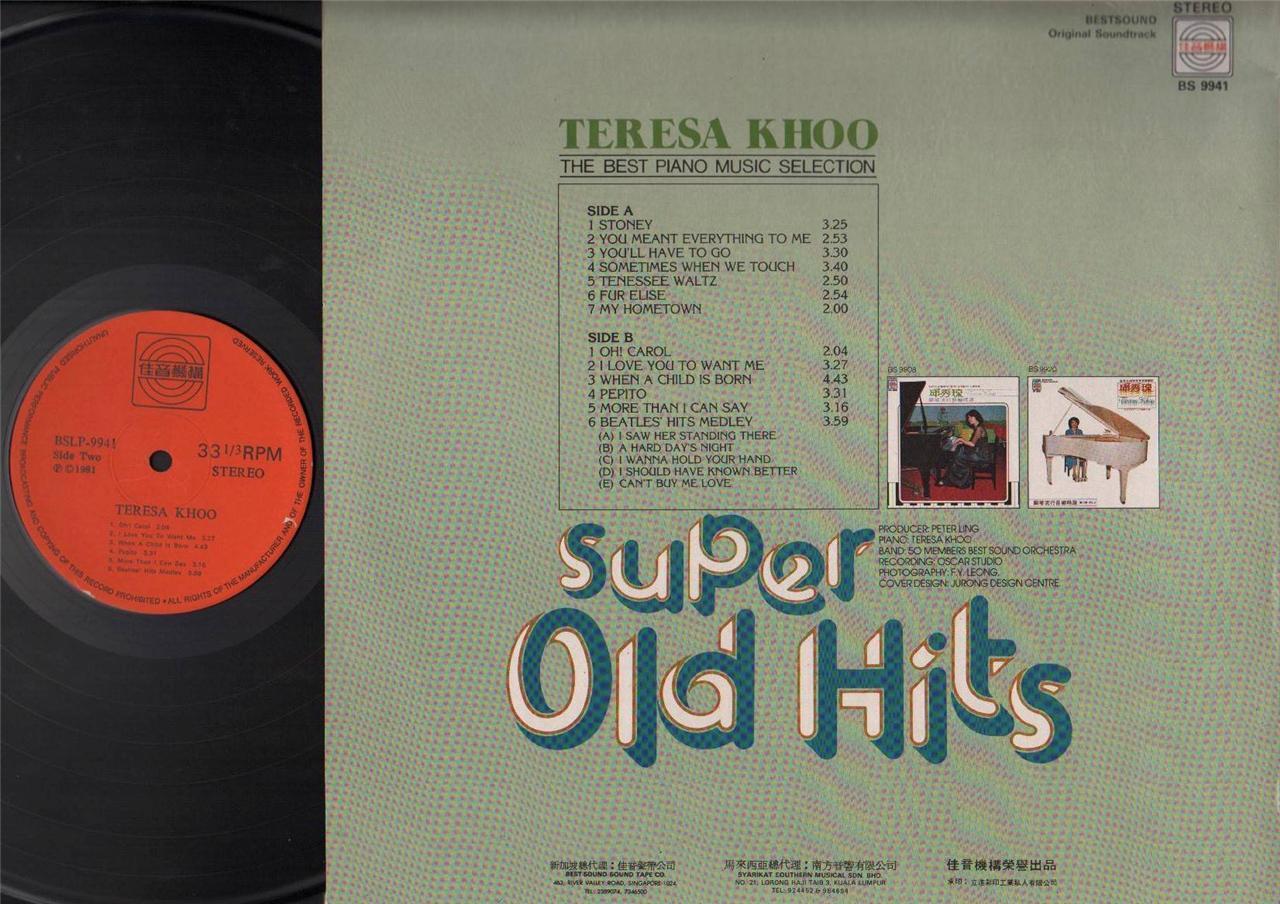 Singapore Teresa Khoo Piano Music She Plays The Beatles Hits Medley LP CLP3868