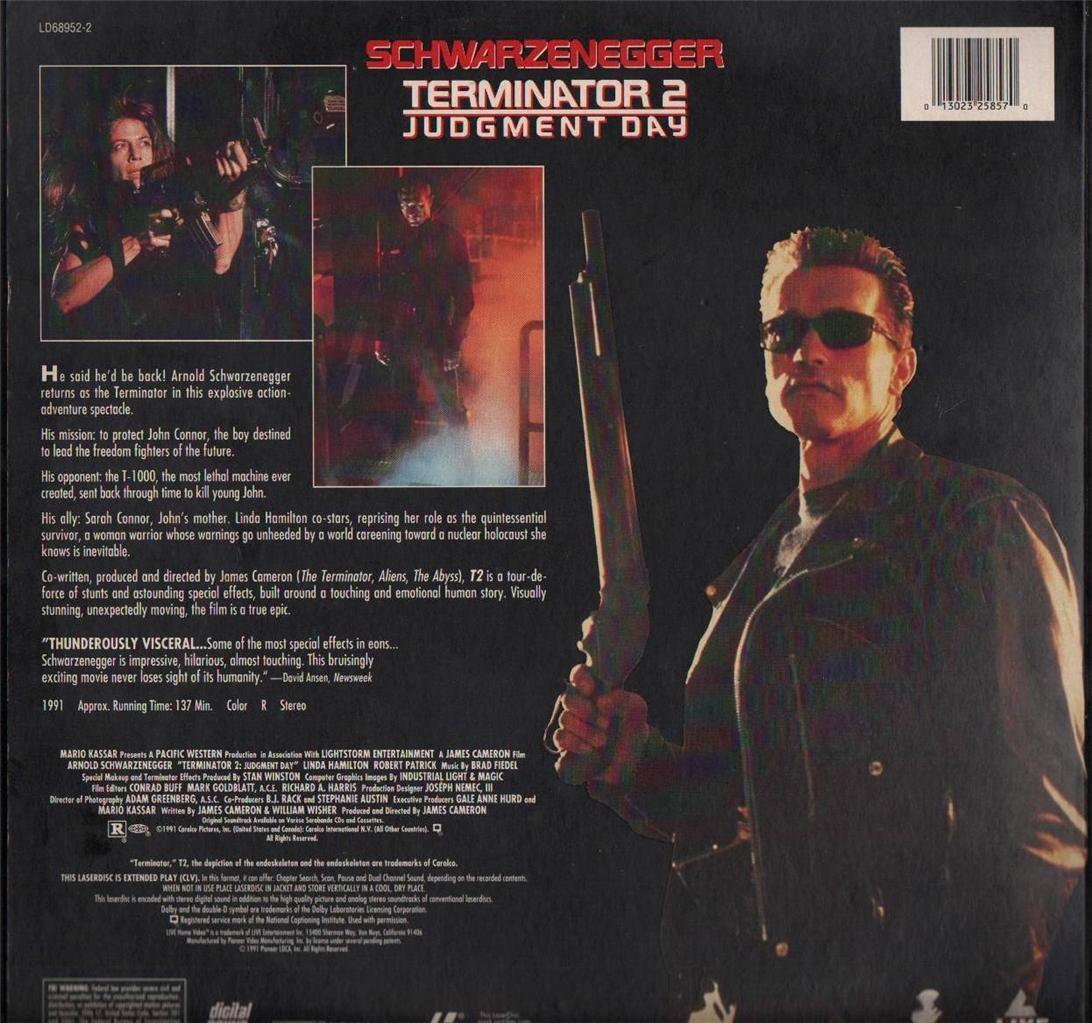 Terminator 2 Judgement Day Arnold Schwarzenegger G/F USA 2x LD Laserdisc LD996