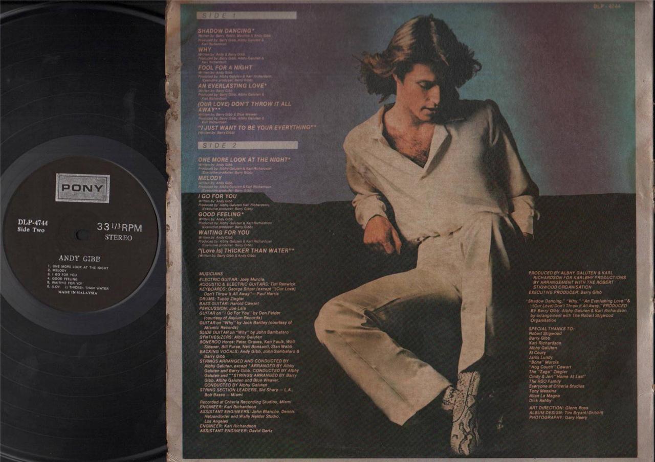 Andy Gibb Bee Gees Shadow Dancing 1978 Mega Rare Pony Label Malaysia LP ELP2150