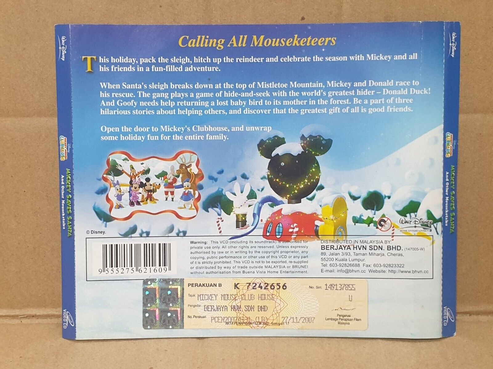 Disney Cartoon Mickey Saves Santa Malaysia English Video CD 2x VCD (FCS10202)