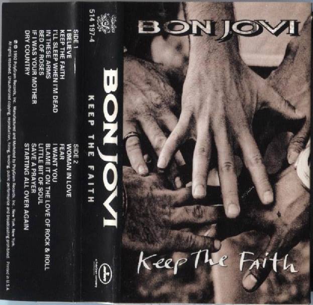 Bon Jovi Keep The Faith 1992 Polygram Mega Rare Singapore Cassette 卡帶 磁帶 CS759