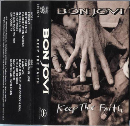 Bon Jovi Keep The Faith 1992 Polygram Mega Rare Singapore Cassette 卡帶 磁帶 CS759