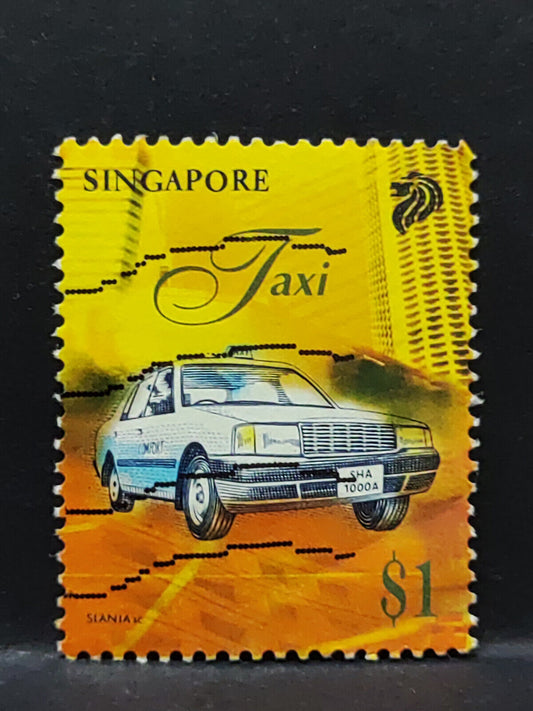 AMM68 Singapore Taxi 1 Dollar $1 Used Stamp (SA045)