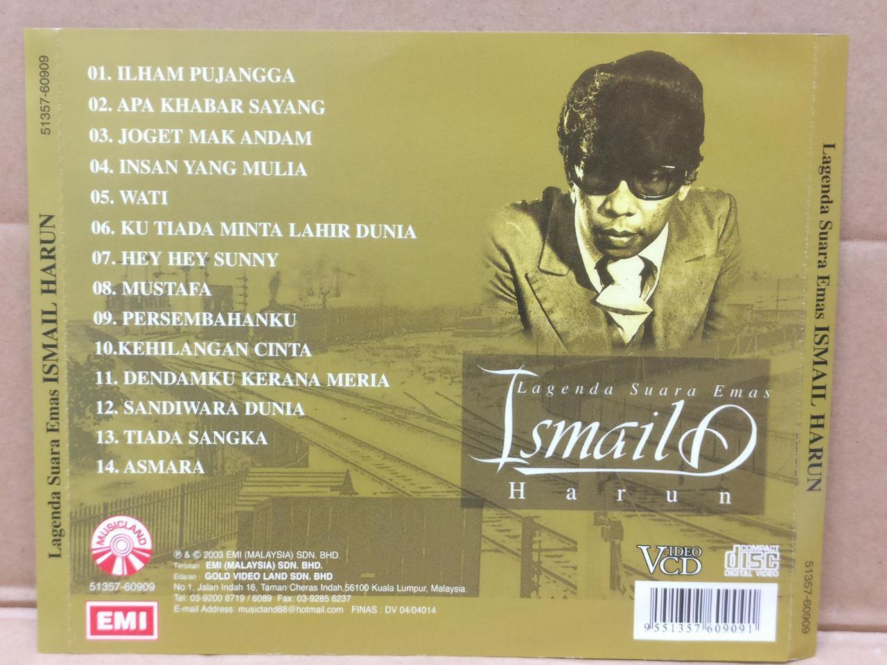 Malay Ismail Harun Lagenda Suara Emas 2003 Rare Malaysia VCD Video CD FCS8984